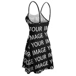 Aangepaste jurk - gepersonaliseerde foto strandjurk - ontwerp je eigen tropische vakantie aangepaste gezichtsjurk - cadeau voor haar vrouw vriendin