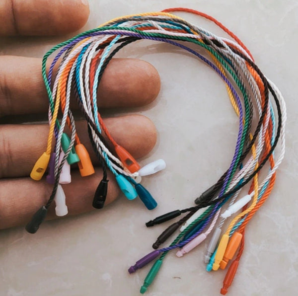 100 Cotton Hang Tag Strings, Rope Fasteners, Snap Cord, Cord Clasp Fastener, Retail Tag, Lock Loop Hook, Natural, Beige, Wholesale, Bulk