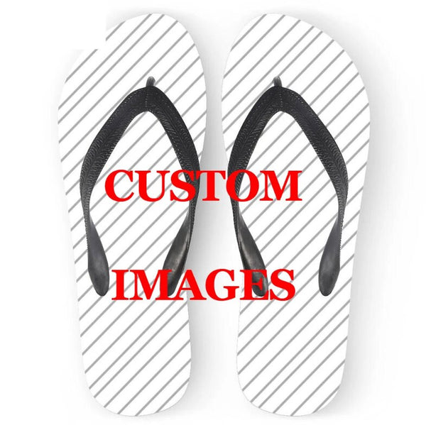 Personalized Slippers - Custom Photo Flip Flop Gift - Sandals for your Company, Event or Wedding - Custom Slides - Design Your Own Flipflops