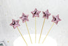 Star Cake Topper - Cake Decorations -Baby Shower Kids Birthday Party Cake - Cupcake - Wedding Decor, Gold, Silver, Pink, Blue, Purple