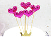 Heart Cake Topper - Cake Decorations - Baby Shower Kids Birthday Party Cake - Cupcake - Wedding Decor, Gold, Silver, Pink, Blue, Purple