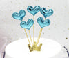 Heart Cake Topper - Cake Decorations - Baby Shower Kids Birthday Party Cake - Cupcake - Wedding Decor, Gold, Silver, Pink, Blue, Purple