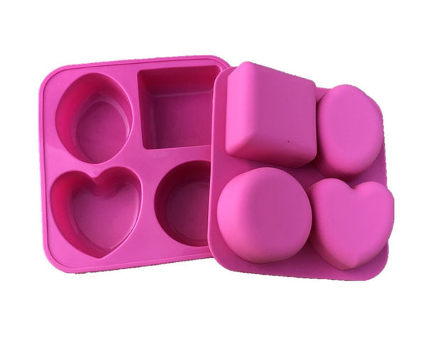 Soap Mold - Round Oval Square Heart Silicone Soap Mold - Plaster Mold Ice Mold Silicone Mold Chocolate Mold -  Polymer Clay Resin Moulds