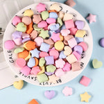 Star Heart Square Flower Cabochon - Matte Flatback  - Nail Art - Embellishments DIY Craft Supplies - Nail Hearts Tiny Hearts Scrapbooking