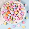 Star Heart Square Flower Cabochon - Matte Flatback  - Nail Art - Embellishments DIY Craft Supplies - Nail Hearts Tiny Hearts Scrapbooking