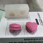 Heart Macaron Silicone Mold Sweets Mold - Wax Candle Mold Handmade Soap Plaster Clay Jewelry Making Chocolate Fondant Cake Candy Decor Mold