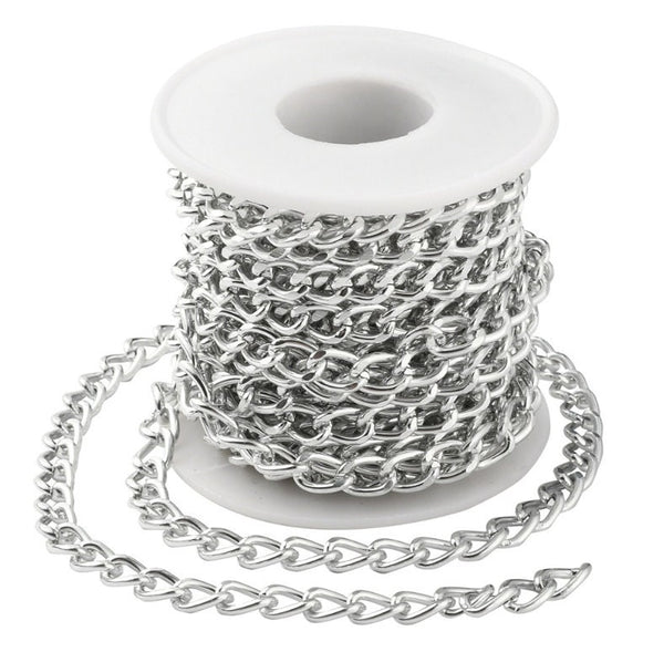 Jewelry Chain Iron Cable Style 5 Meter Length Thick - Gold Silver - Wholesale Bulk Flat Cable Chain - Cable Link Rolo Chain - Jewelry Making