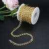 Jewelry Chain Iron Cable Style 5 Meter Length Thick - Gold Silver - Wholesale Bulk Flat Cable Chain - Cable Link Rolo Chain - Jewelry Making