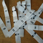 50 White Clothing Size Labels - Number Woven Size Tag - T-Shirt Size Tabs - Folded Labels - 50 56 62 68 74 80 86 92 98 104 110 116 122 128