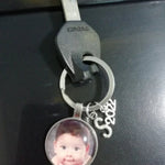 Custom Photo Keychain , Personalized Photo Keychain, Circle Keychain Engraved, Photograph Keychain, Personalized Picture Keychain, Couples
