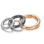 O-Rings Snap Clip Trigger Spring Opening Keyring Buckle Purse Hardware Large Size Purse Making O Ring Clasps Gate Ring Purse Round Push Hook
