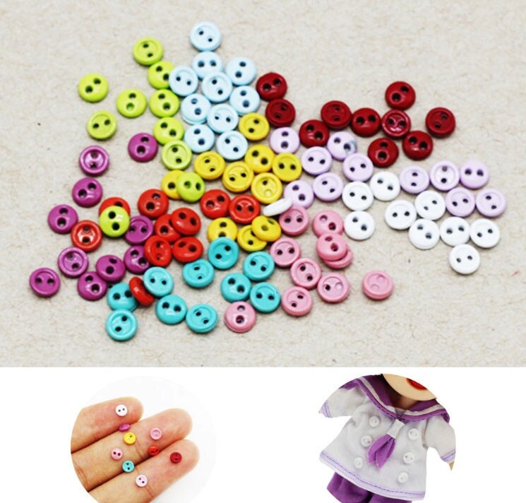 กระดุมตุ๊กตา 30 ชิ้น ขนาด 3 mm 4 mm - กระดุมจิ๋ว - กระดุมขนาดเล็กมาก - กระดุมเย็บผ้ารูปทรงกลมสำหรับทำเสื้อผ้าตุ๊กตา