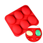 Soap Mold - 6 Cavities - Round Oval Silicone Soap Mold - Plaster Mold Ice Mold Silicone Mold Chocolate Mold -  Polymer Clay Resin Moulds