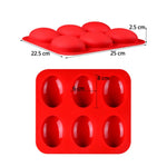 Soap Mold - 6 Cavities - Round Oval Silicone Soap Mold - Plaster Mold Ice Mold Silicone Mold Chocolate Mold -  Polymer Clay Resin Moulds