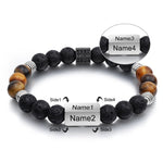 Custom Beaded Bracelet for Men Women - Personalized Beaded Bracelet - Name Bracelet - Customized Gift for Him Her - Engraved Stone Bracelet