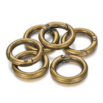 O-Rings Snap Clip Trigger Spring Opening Keyring Buckle Purse Hardware Large Size Purse Making O Ring Clasps Gate Ring Purse Round Push Hook