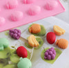Fruit Silicone Mould Mold - Banana Grape Pineapple Strawberry Apple Fondant Cake Fruit Jelly Cookies Soap Mold Chocolate Tray Wax Ice Cube