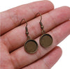 Earring Cabochon Settings, Earring Findings, Round Cab Setting, Earring Trays, Earring Stud Bezel Trays, 12 mm 14 mm 16 mm 18 mm 20 mm 25 mm