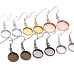 Earring Cabochon Settings, Earring Findings, Round Cab Setting, Earring Trays, Earring Stud Bezel Trays, 12 mm 14 mm 16 mm 18 mm 20 mm 25 mm