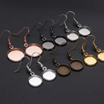 Earring Cabochon Settings, Earring Findings, Round Cab Setting, Earring Trays, Earring Stud Bezel Trays, 12 mm 14 mm 16 mm 18 mm 20 mm 25 mm