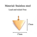 5 Custom Triangle Charm, Stainless Steel Gold Silver Personalized Charm, Logo Charm Beads, Engraved Charm Beads For Jewelry Bracelets Making