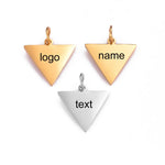 5 Custom Triangle Charm, Stainless Steel Gold Silver Personalized Charm, Logo Charm Beads, Engraved Charm Beads For Jewelry Bracelets Making