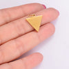 5 Custom Triangle Charm, Stainless Steel Gold Silver Personalized Charm, Logo Charm Beads, Engraved Charm Beads For Jewelry Bracelets Making