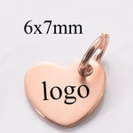 30 Custom Heart Charm Stainless Steel Rose Gold Silver Personalized Charm Logo Charm Beads Engraved Charm Beads For Jewelry Bracelets Making