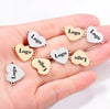 25 Custom Heart Connector Charm Stainless Steel Gold Silver Personalized Charm Logo Charm Engraved Charm Beads For Jewelry Bracelets Making