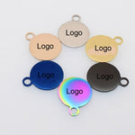 Custom Stainless Steel Charm, Round Rose Gold Silver Personalized Charm, Logo Charm, Laser Engraved Charm Beads For Jewelry Bracelets Making