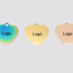 Custom Stainless Steel Charm, Heart Rose Gold Silver Personalized Charm, Logo Charm, Laser Engraved Charm Beads For Jewelry Bracelets Making