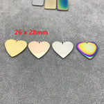 Custom Heart Charm, Rose Gold Silver Personalized Charm, Stainless Steel Logo Charm, Laser Engraved Charm Beads For Jewelry Bracelets Making