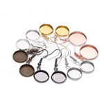Earring Cabochon Settings, Earring Findings, Round Cab Setting, Earring Trays, Earring Stud Bezel Trays, 12 mm 14 mm 16 mm 18 mm 20 mm 25 mm
