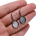Earring Cabochon Settings, Earring Findings, Round Cab Setting, Earring Trays, Earring Stud Bezel Trays, 12 mm 14 mm 16 mm 18 mm 20 mm 25 mm