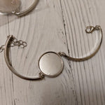 Bracelet Setting - Round Base Cabochon Silver Bronze Jewelry Making - Bezel Bangle Bracelet, Glass Tray Bracelet Blanks, Bracelet Set Bases