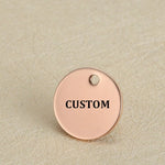 50 Personalized Charm, Jewelry Making Gold Silver Custom Charm, Circle Stainless Steel Logo Charm Beads, Laser Engraved Beads For Bracelets