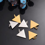 5 Custom Triangle Charm, Stainless Steel Gold Silver Personalized Charm, Logo Charm Beads, Engraved Charm Beads For Jewelry Bracelets Making