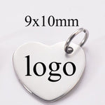 30 Custom Heart Charm Stainless Steel Rose Gold Silver Personalized Charm Logo Charm Beads Engraved Charm Beads For Jewelry Bracelets Making