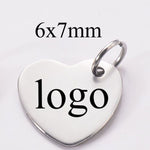30 Custom Heart Charm Stainless Steel Rose Gold Silver Personalized Charm Logo Charm Beads Engraved Charm Beads For Jewelry Bracelets Making