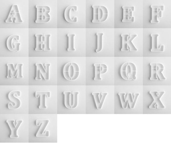 Alphabet Cookie Cutter - Polymer Clay Fondant Cutters - Uppercase Bold Letter Cutter A,B,C,D,E,F,G,H,I,J,K,L,M,N,O,P,Q,R,S,T,U,V,W,X,Y,Z