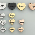 Heart Personalized Charm, Custom Stainless Steel Charm Rose Gold Silver, Logo Charm, Laser Engraved Charm Beads For Jewelry Bracelets Making