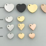 Heart Personalized Charm, Custom Stainless Steel Charm Rose Gold Silver, Logo Charm, Laser Engraved Charm Beads For Jewelry Bracelets Making