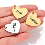 5 Custom, Gold Silver Personalized Charm, Logo Charm, Laser Engraved Charm Beads For Jewelry Bracelets Making, Angel Star Butterfly Heart