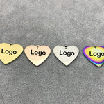 Custom Heart Charm, Rose Gold Silver Personalized Charm, Stainless Steel Logo Charm, Laser Engraved Charm Beads For Jewelry Bracelets Making