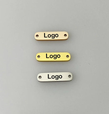 50 Custom Charm - Gold Silver Rose Gold Rectangle Charm - Custom Bar Charm - Laser Engraved Charms - Personalized Charms - Jewelry Supplies