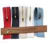 PU Leather Zipper - Zippers for Handbag - Long Handbag Pull - DIY Craft Supply for Crochet Bags Bag Closure Sewable Zippers with Holes