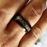 Custom Ring - Black Personalized Ring - Customized Name Ring for Men Women - Gift for Him Her Boyfriend Girlfriend Wife Husband Stackable