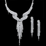 Jewelry - Lightningstore Austrian Crystal Bridal Jewelry Sets For Women Long Tassel Statement Necklace/earrings Set - Over 15 Designs To Choose From