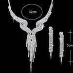 Jewelry - Lightningstore Austrian Crystal Bridal Jewelry Sets For Women Long Tassel Statement Necklace/earrings Set - Over 15 Designs To Choose From