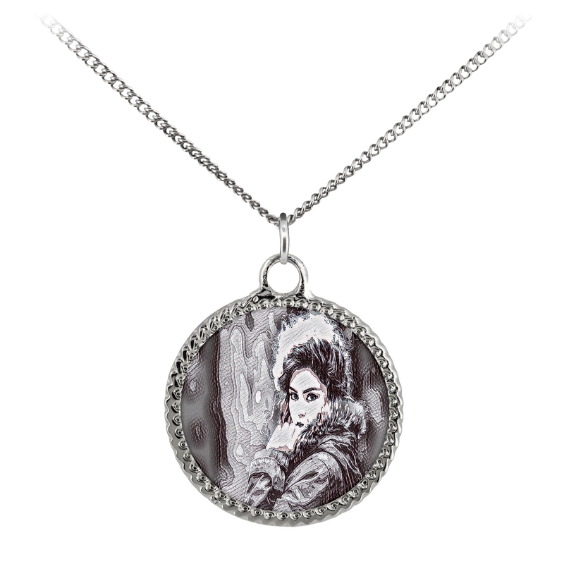 Customizable Photo Necklace - Create Your Own Personalized Sketch Photo Necklace